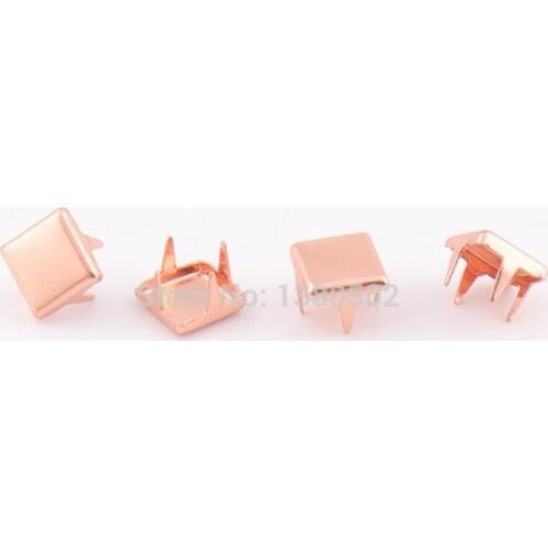 100pcs/lot rose gold color 5mm Square Stud DIY Decorative Garment Rivet for leather craft bag Clothes accessories