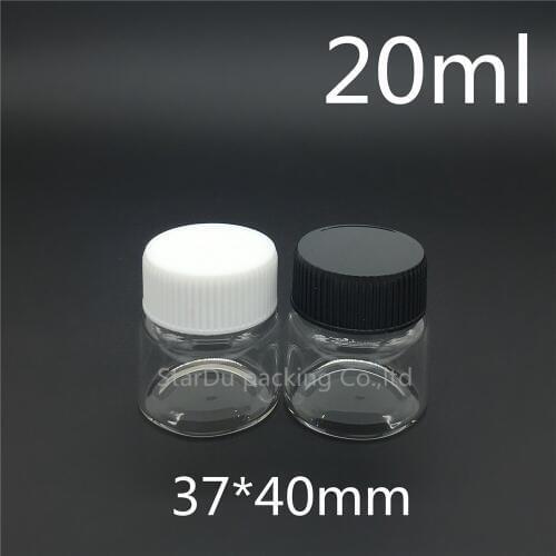 Free shipping 200pcs 37*40mm 20ml screw neck glass bottle with Plastic cap for vinegar or alcohol,carft/storage candy bottle