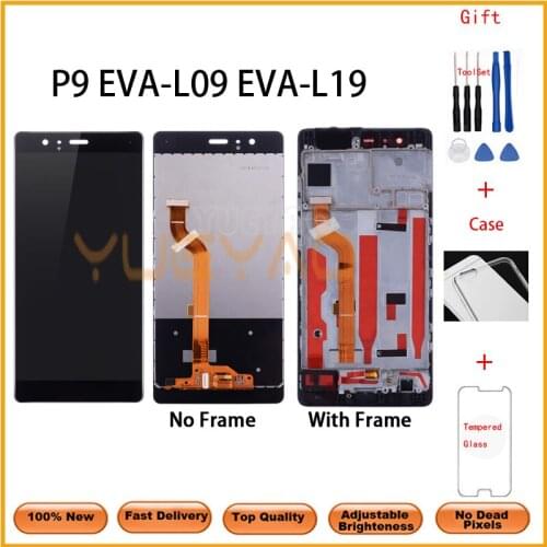 5.2'' Original LCD For Huawei P9 LCD EVA-L09 L19 L29 LCD Display With Touch Screen Digitizer Assembly Replacment with frame