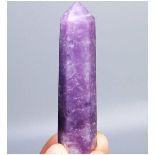 80-100g Natural Purple Mica Quartz Crystal Tower Obelisk Wand Point Reiki Healing