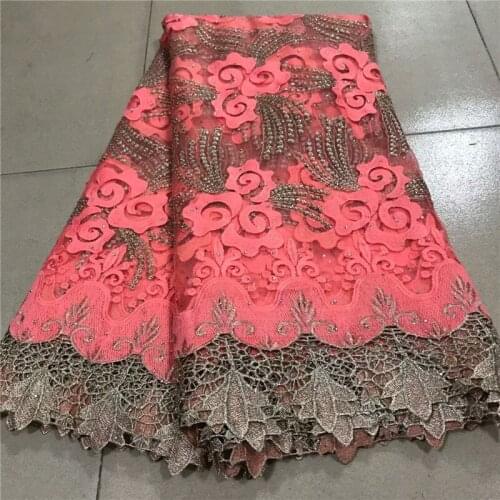 African French Net Lace Fabric 2021 High Quality Tulle Mesh stones Lace Bridal Nigerian Wedding Dress Lace For Woman 2.5 yards