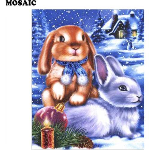 Diamond Embroidery cartoon rabbit 5D DIY Diamond Painting animals Diamond Mosaic Full Square Diamond Rhinestone Kit
