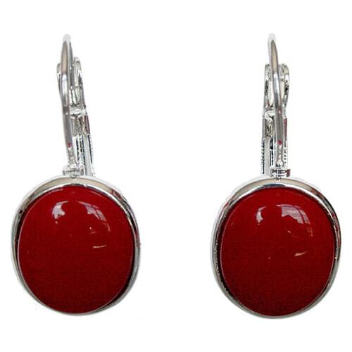 Noble ladys hand 925 silver red coral earrings sleepers Natural stone 925 Sterling Silver wedding jewelry earrings
