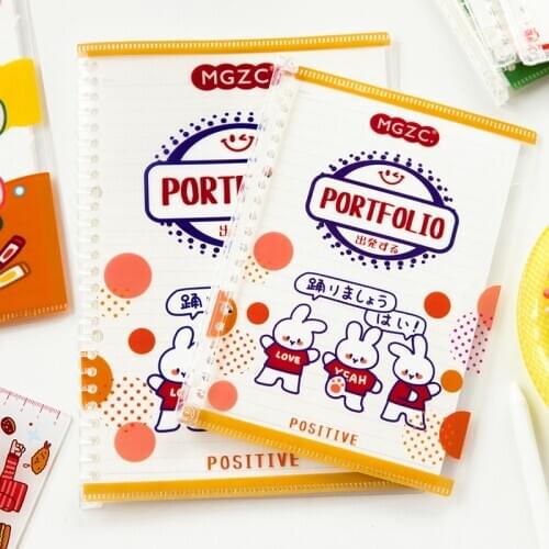 40 Sheets Creative Cute Transparent Horizontal Line A5 B5 Loose-Leaf Journal Planner PVC binder Notebook Kawaii School Supplies