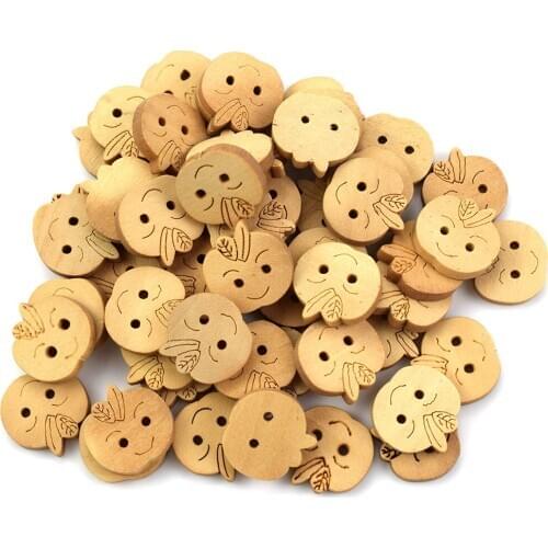 Apple Shape Wooden Button 2 Hole Wooden Buttons for Scrapbooking Crafts for Clothing Decor Sewing Scrapbooking Home