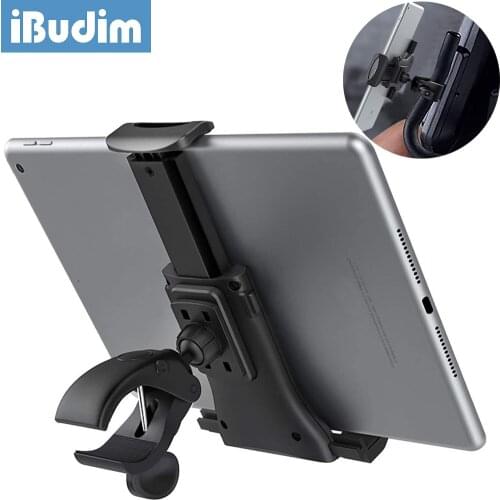 IBudim Bicycle Tablet Holder 4-12 inch Treadmill Indoor Gym Handlebar Tablet PC Stand Mount for iPad Air Pro Bike Phone Bracket