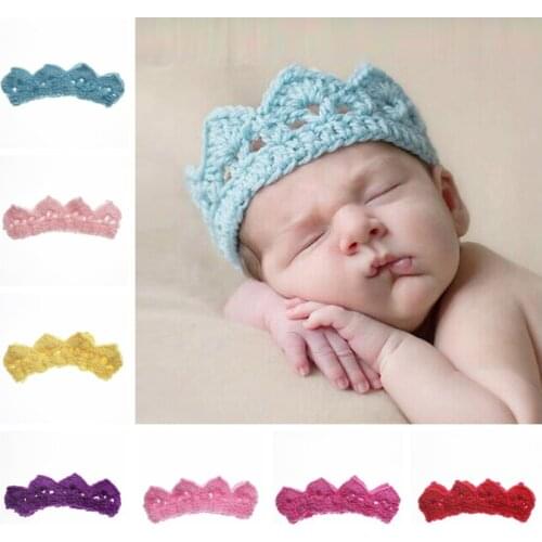 Children Crown Knitting Crochet Hat Caps Clothes Accessories Newborn Photography Props Birthday Gift