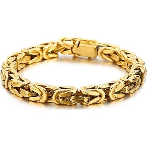 European and American street fashion 316L stainless steel square chain bracelet personality trendy accessories