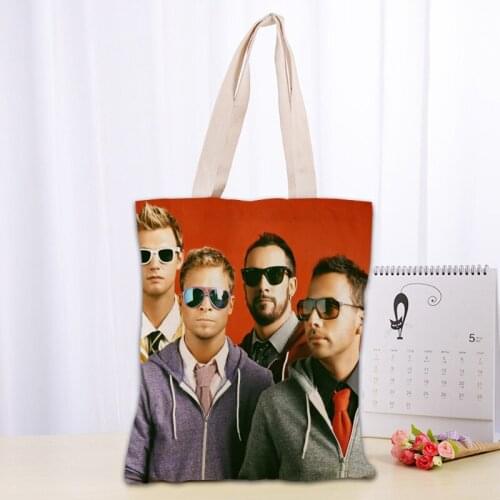 Custom Backstreet Boys Tote Bag Foldable Shopping Bag Reusable Eco Large Unisex Canvas Fabric Shoulder Bag Tote 0331