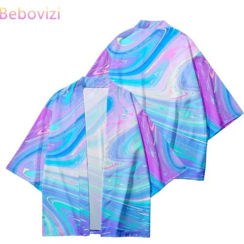 Big Size XXS-6XL Purple Blue Orange Summer Loose Japanese Streetwear Cardigan Women Men Harajuku Haori Kimono Top Yukata Clothes