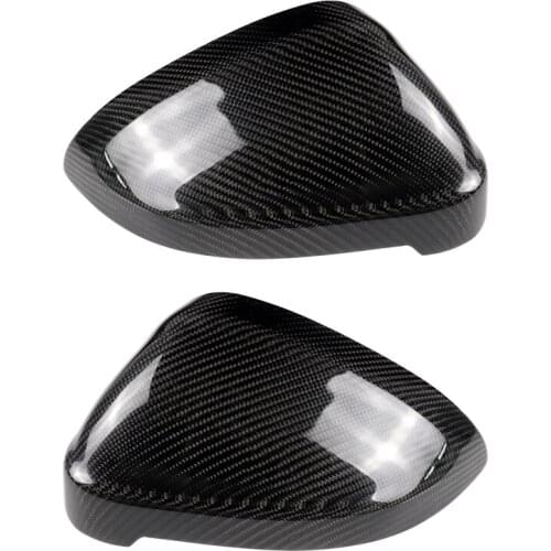 2 Pcs Car Mirror Caps Replace Rearview Protection Covers Real Carbon Fiber Parts For Audi A4 B9 2016-2020 A5 B9 2017-2020