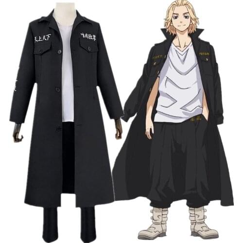 Tokyo Revengers Mikey Manjiro Sano Cosplay Costume Manji Gang President Llaveros Jacket Short Sleeve Pants Set Halloween Party