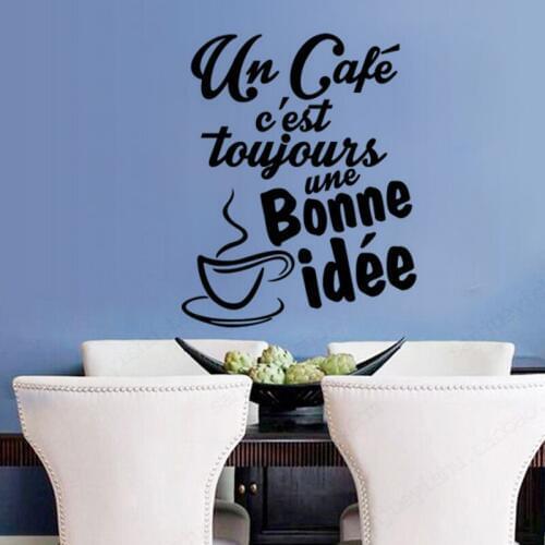 KUCADA creative kitchen cafe wall sticker for home decoration mural art decal diy black wallpaper WP1485