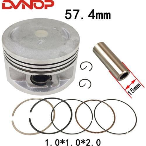 Motorcycle 57.4mm Piston 15mm Pin Ring Gasket Set For Yamaha YBR125 Upgraded YBR150 YBR 150cc Modified Engine Spare Part