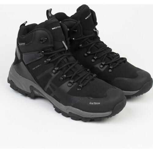 Men`s Winter anti-crash hiking shoes mens waterproof non-slip steel spikes strong grip wool liner walking trekking boots