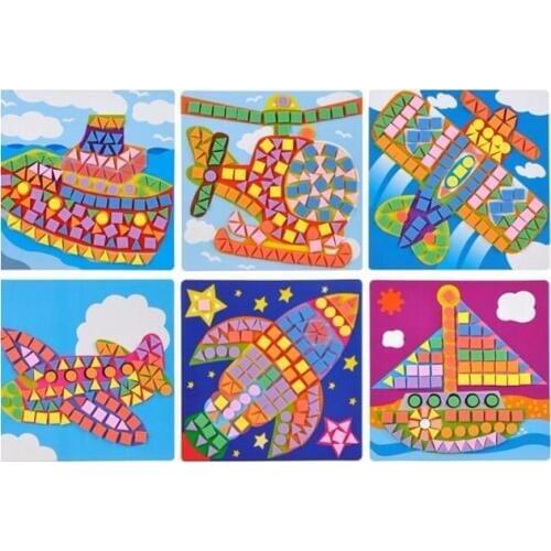 6PCS/Set DIY Kids New EVA Sticky Mosaics Kit Educational EVA Game Toy for Children