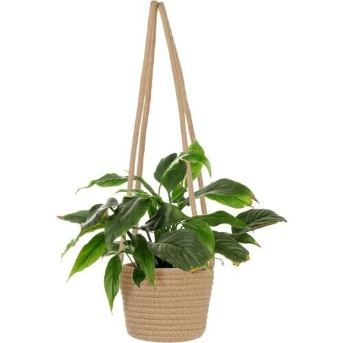 Nordic Hanging Plant Pot Plants Hanger Cotton rope Hanging Natural Seagrass Flower Basket Holder Garden Decor Planting Basket