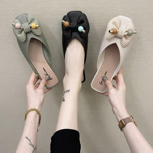 2021 Korean Version of The New Fashion Flat Slippers Women Spring and Summer Casual Slippers Women Wear Half Slippers