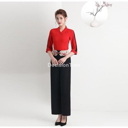 2021 beauty clothing korean style spa health club beauty salon spa uniform beautician uniform top+pants womens massage suit