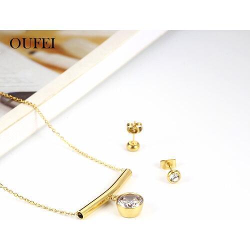 OUFEI Stainless Steel Jewelry Woman Vogue 2019 Charm Indian Jewelry Necklace Earrings Set Jewelry Accessories Bohemian