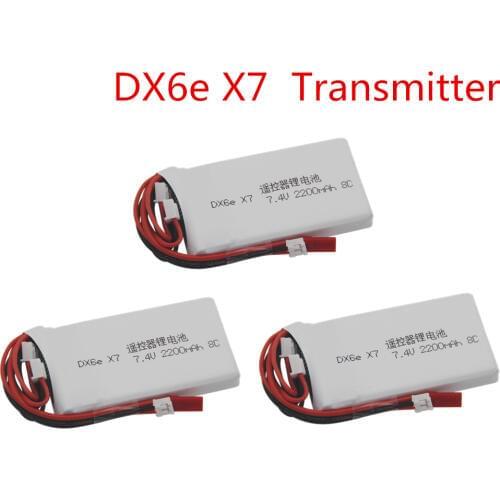 For Taranis Q X7 DX6e DX6 Transmitter Remote Controller Spare Part 7.4V 2S 2200mAh 8C Rechargeable Lipo Battery