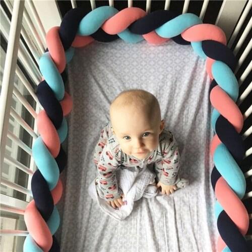 1M/2M/3M/4M Length Nordic Newborn Cot Bumper Baby Braid Knot Cradle Crib Bumper Long Knotted Braid Pillow Baby Bed Fence ZT94