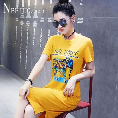 Europe Style Casual Women Dress 2020 Summer New Slit Female Dresses