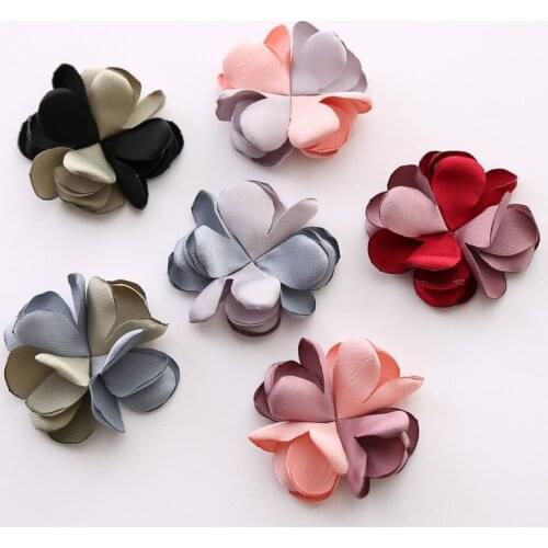 Muticolor burned Chiffon Fabric Flower petal For Wedding Invitation Artificial Flowers For Dress Decoration