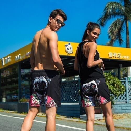 SD628 vacation dog print couple beach leiure shorts briefs bottom men swimwear sunga board surf swim trunk shorts man swimsuits