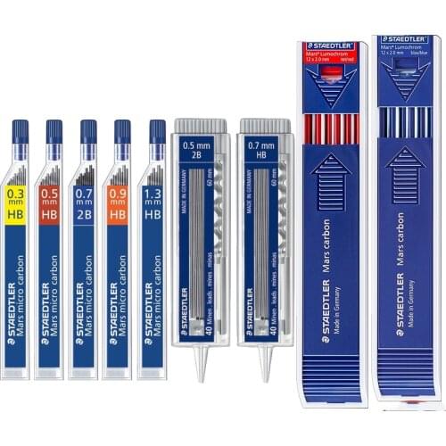 Staedtler 250/254 Mechanical Pencil Super Fine 0.3/0.5/0.7/0.9/1.3/2.0mm B/HB/2H/2B Black Lead 0.5mm Green Red Blue Refill