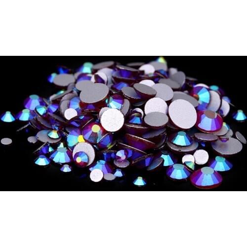 Super Glitter Siam AB Flatback Non HotFix Crystal Rhinestones For Nail Art Glue one Strass Shoes And Dancing Decoration