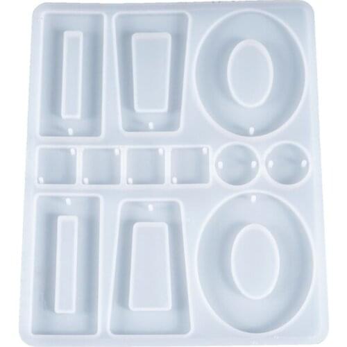 T5UF Crystal Epoxy Resin Mold Earrings Pendant Casting Silicone Mould DIY Crafts Tool