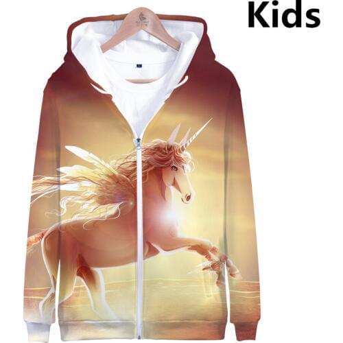 2 To 14 Years Kids Hoodies Unicorn Rainbow 3D Printed Hoodie Sweatshirt boys girls Harajuku Cartoon Jacket Coat children Clothes