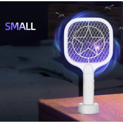 Smart 2 in 1 USB Rechargeable Electric Insect Swatter Home Anti Mosquito Fly Bug Zapper Racket Killer Trap Lamp Home Supplies