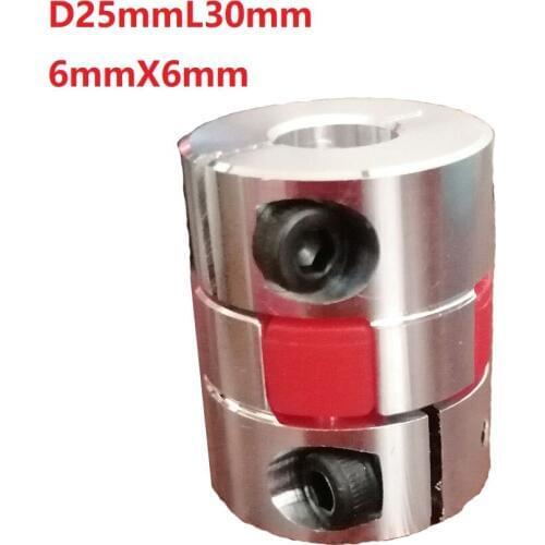 1pcs 6X6 D25L30 Aluminium Shaft Plum blossom Coupling Motor Connector Flexible shaft