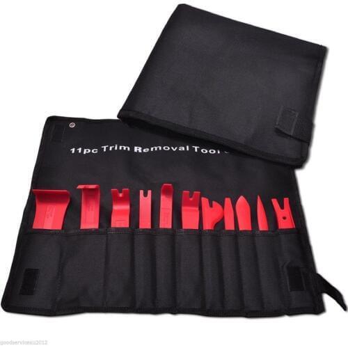 11Pcs/Set Car Plastic Trim Removal Tool Audio Door Panel Open Molding Set Kit Pouch Pry Tool Auto Interior Hand Tools New