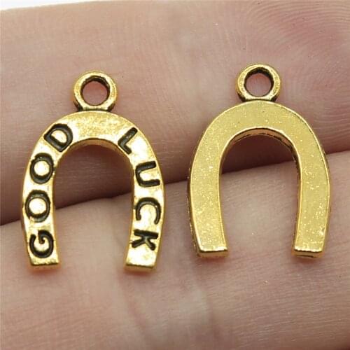 20pcs 17x12mm 3 Colors Antique Gold Antique Silver Color Antique Bronze Lucky Horseshoe Charm Horseshoe Charm Pendant