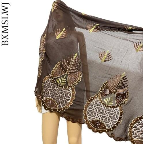 2021 Ramadan African Dubai Chiffon Pashmina Hijab Muslim Fashion Emroider Ring Diamond Shawl Wrap Islam Scarf Headband for Lady