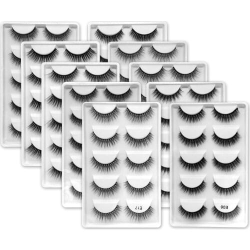 Wholesale Eyelash 5/30/50 Boxes 5 Pairs Mink eyelashes Bulk Natural False Eyelashes Soft makeup Eye Lashes Eyelash Mink Cilios