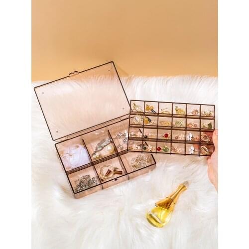 Acrylic Jewelry Box Simple Storage Box Large Capacity Nail Art Storage Box Transparent Double Layer Jewelry Jewelry Plate