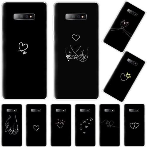 Simple Lines Love Heart Phone Case For Samsung Galaxy S5 S6 S7 S8 S9 S10 S10e S20 edge plus lite soft shell coque shell