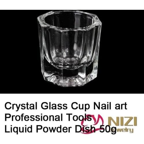 Crystal Glass Cup For Nail Art Professional Crystal Dish Glass Cup For Liquid Container Nail Art Equipment Fashion Nail Art Tool