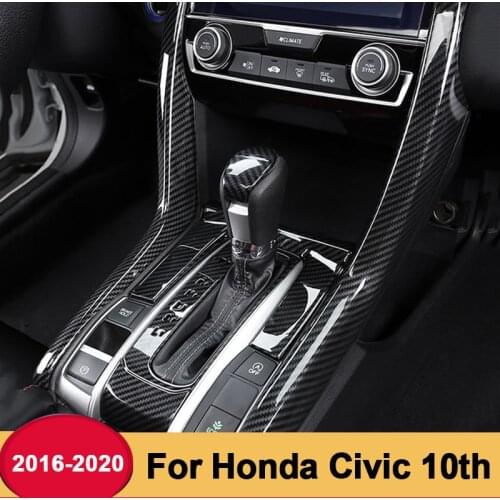 Car Interior Gear Box Console Panel Frame Cover Trim Sequin Decoration Accessories For Honda Civic 10Th 2016 2017 2018 2019 2020