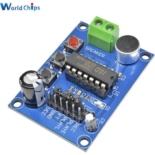 ISD1820 Sound/Voice Board Recording and Playback Module Blue PCB Version On-board Microphone Sound Recording Module