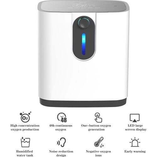 EU US Stock Oxygen Concentrator 1-7L/min Adjustable Portable Oxygen Machine with LCD Display for Home and Travel Use