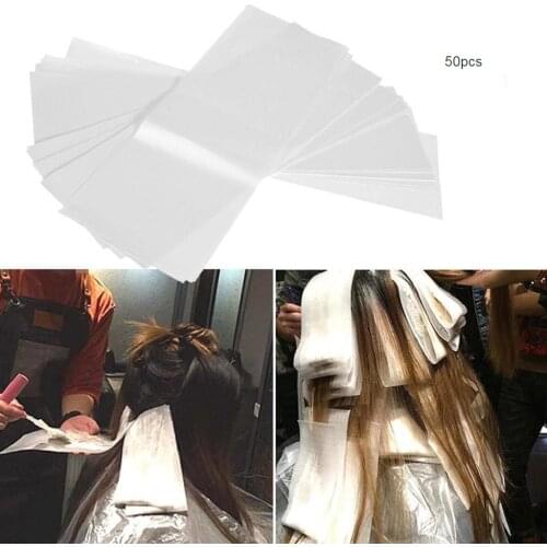 50 Plastic Hair Dye Paper Coloring Highlighting Seperating Sheets Reuseable