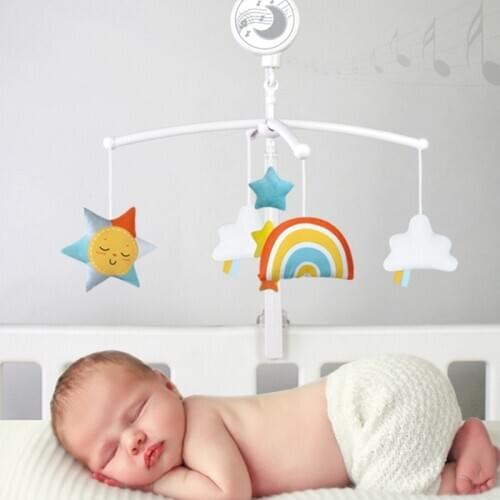 Cartoon Baby Crib Mobiles Rattles Music Educational Toys Bed Bell Carousel for Cots Infant Baby Toys 0-12 Months for Newborns