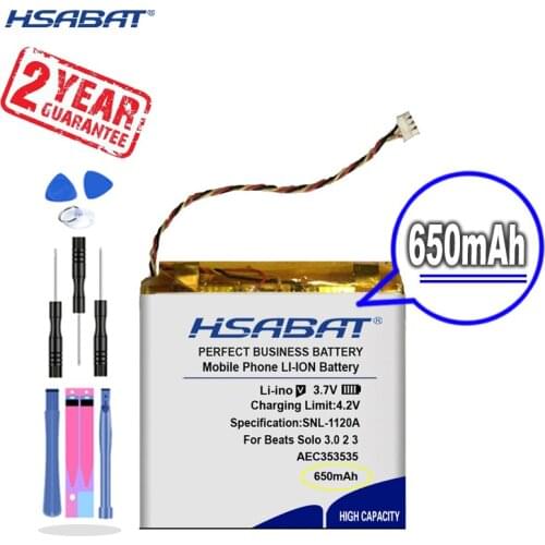 New Arrival [ HSABAT ] 650mAh AEC353535 Battery for Beats Solo 3.0 2 3 Wireless Bluetooth Headset New Battery Solo2 Solo3