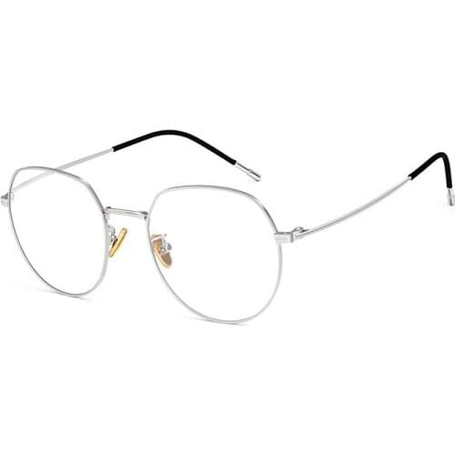 Veshion Blue Light Glasses Men Women Titanium Spectacle Frames Round Eyeglasses Frame for Male Female Ultra-light Myopia Nerd