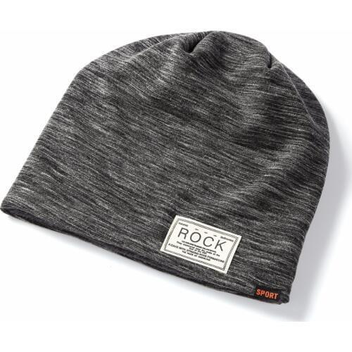 Autumn Hip Hop Cap Winter Beanies Men Hats Rock logo Casual Cap Turban Hat Bonnet Plus Velvet Caps For Men Beanie